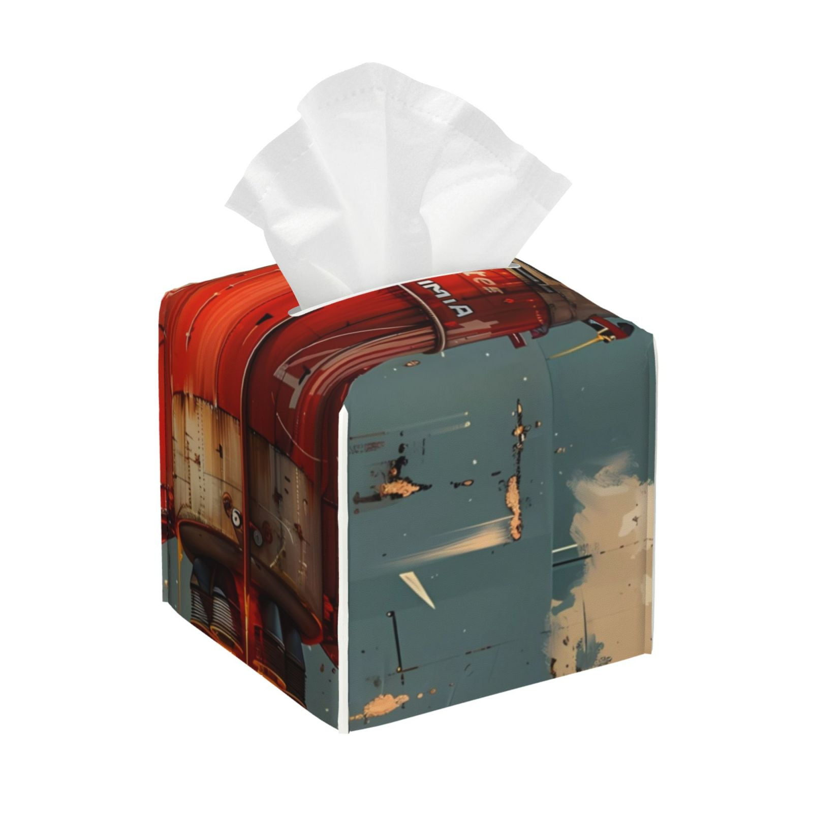Fuzoiu Rusty Rocket Launch Print Tissue Box Cover Holder, Square ...