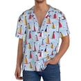 thumbnail image 1 of Fuzoiu Sailboats And Seagulls Print Men's Casual Short,Men's Short Sleeve Shirt,Mens Casual Button Down Shirts,Cuban Collar Summer Shirt for Beach, Vacation, and Outdoor Activities-X-Large, 1 of 5