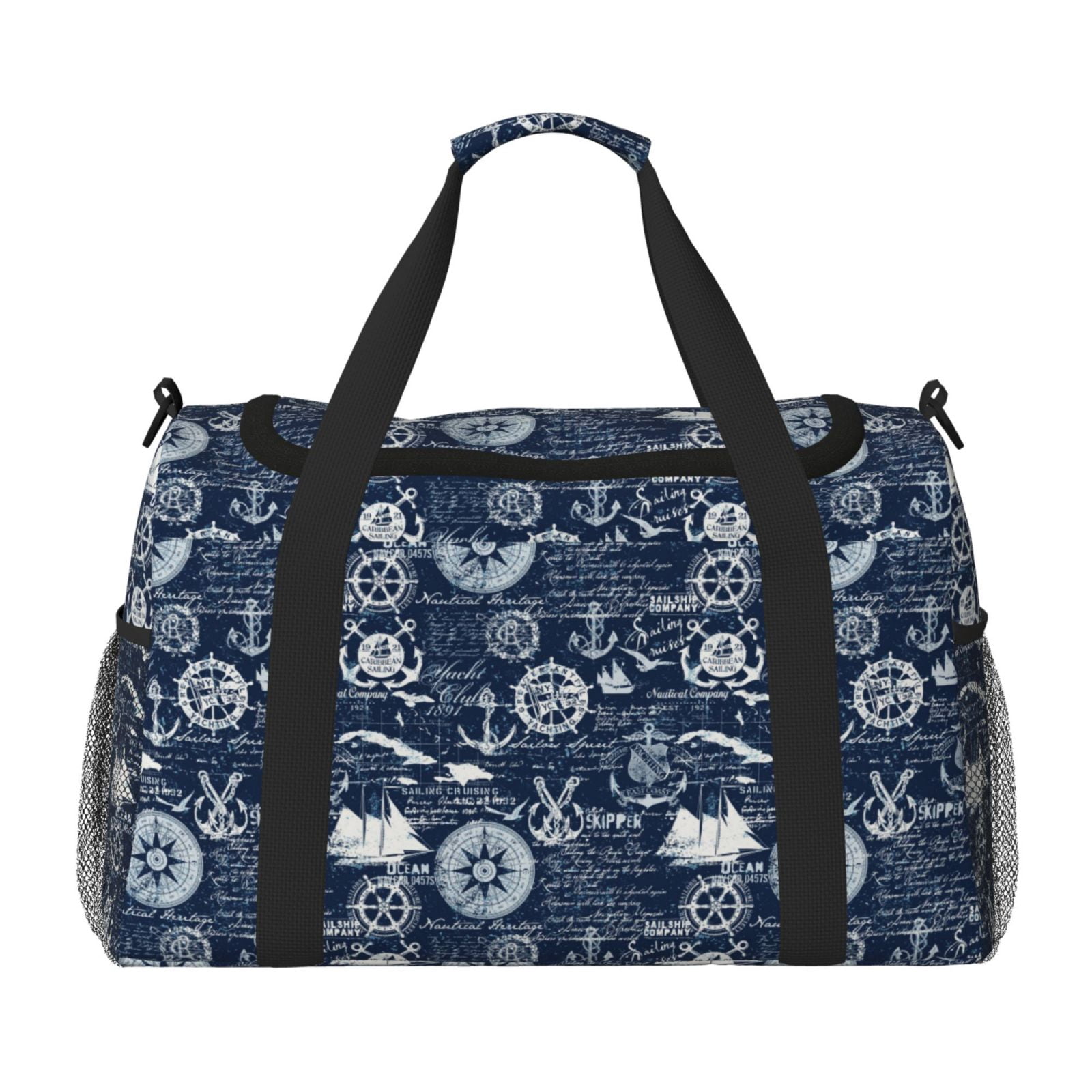 Fuzoiu Sailing Cruises Nautical Print Travel Duffle Bag,Carry On Tote Bags,Duffel Bag,Sport Gym Bag, Hospital Bag for Labor and Delivery, Overnight Bag,Luggage Bag