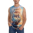 thumbnail image 1 of Fuzoiu Sailing Ship Ocean Sunset Print Men's Sleeveless T-shirt,Sleeveless Tee Shirts,Quick-Dry Athletic Tank Top for Gym, Running, Sports & Outdoor Activities-Large, 1 of 7