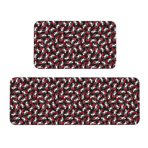 Fuzoiu Salamander Print Kitchen Floor Mat 2 Sets,Kitchen Rugs and Mats,,Non Skid Waterproof Kitchen Floor Mat for Kitchen,Home Office,Sink,Laundry
