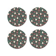 thumbnail image 1 of Fuzoiu Santa Claus Print Leather Coasters Set,Drink Coasters Set of 4,for Tabletop Protection, Durable PVC Coasters,Home Décor and Housewarming Gift-Round Shape, 1 of 6