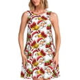 thumbnail image 1 of Fuzoiu Santa Claus bells Snowman Print Women's Sleeveless Dress,Summer Dresses for Women,Casual Sundresses,Beach Sleeveless T-shirt Swing Dress with Pockets, 1 of 7