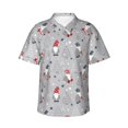thumbnail image 1 of Fuzoiu Santa with Gifts Print Hawaiian Shirt for Men, Summer Beach Casual Short Sleeve Button Down Shirts, Men’s Beach Summer Shirts with Pocket,3X-Large, 1 of 7