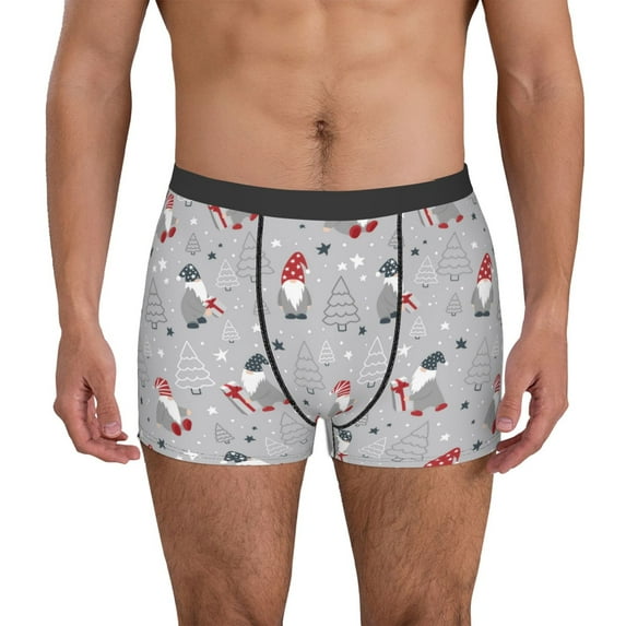 Fuzoiu Santa with Gifts Print Men's Ultra Breathable Underwear,No Riding Up Boxer Briefs with ComfortFlexible Waistband-X-Large