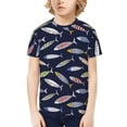 thumbnail image 1 of Fuzoiu Sardine Print Boys' Casual T-Shirt,Crewneck Undershirts,Boys Athletic Shirt,Short Sleeve T-Shirts for Outdoor Play, 1 of 7