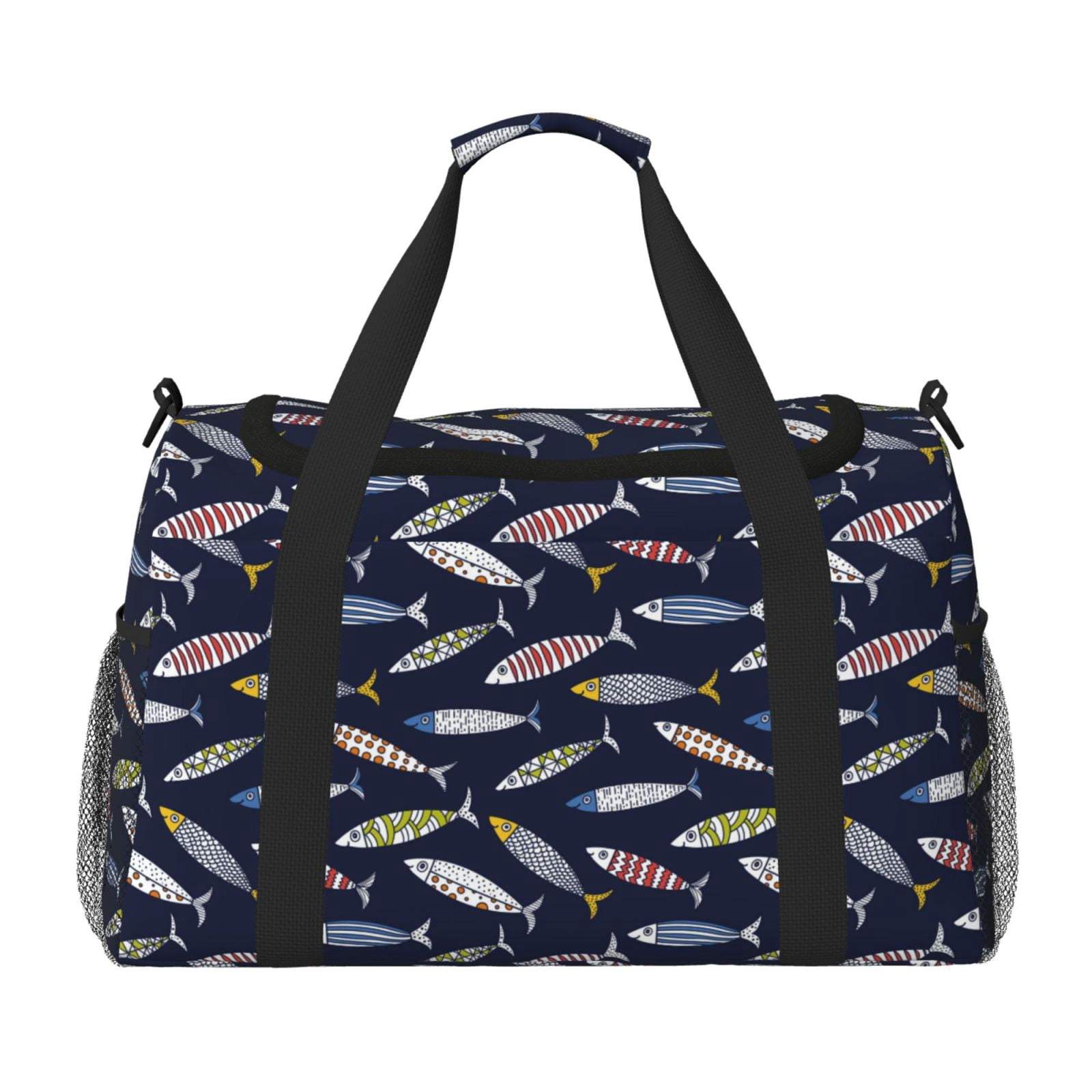 Fuzoiu Sardine Print Travel Duffle Bag,Carry On Tote Bags,Duffel Bag,Sport Gym Bag, Hospital Bag for Labor and Delivery, Overnight Bag,Luggage Bag