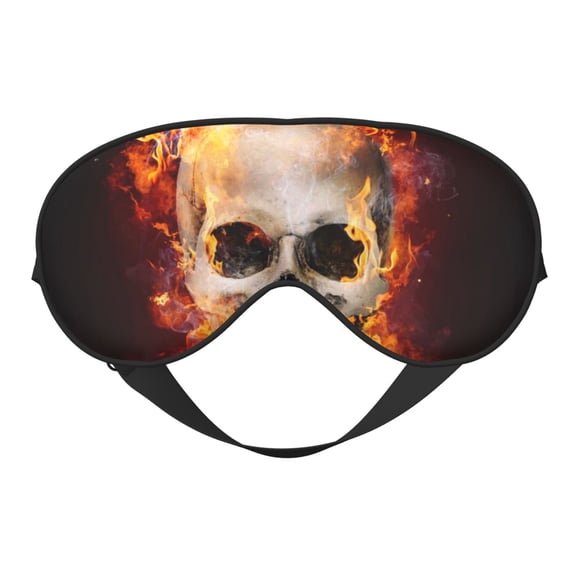 Fuzoiu Satanic Skull Print Sleep Masks,Eye Masks with Adjustable Strap for Sleeping,Night Eye Shade for Women Men,Eye Cover for Full Night's Sleep, Travel and Nap