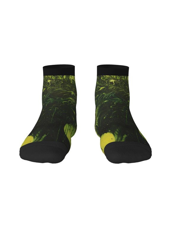 Screaming Horror Art Print Adult Socks, Crew Moisture-wicking Socks, Unisex Cushion Crew Socks,Casual Sports Ankle Socks