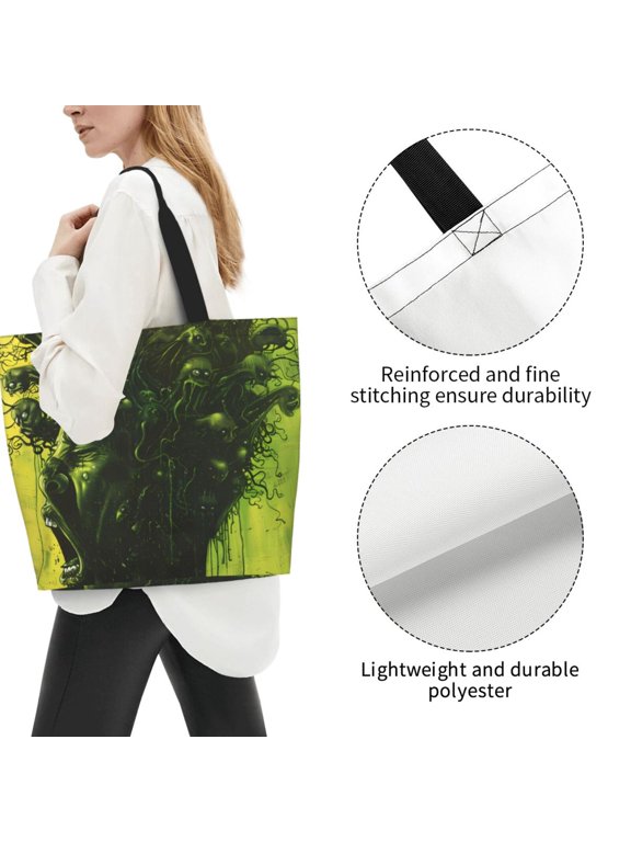 Fuzoiu Screaming Horror Art Print Tote Bags for Women,Shoulder Bag, Gym Tote,Top Handle Ladies Shoulder Bags for Work Beach Travel and Shopping Grocery