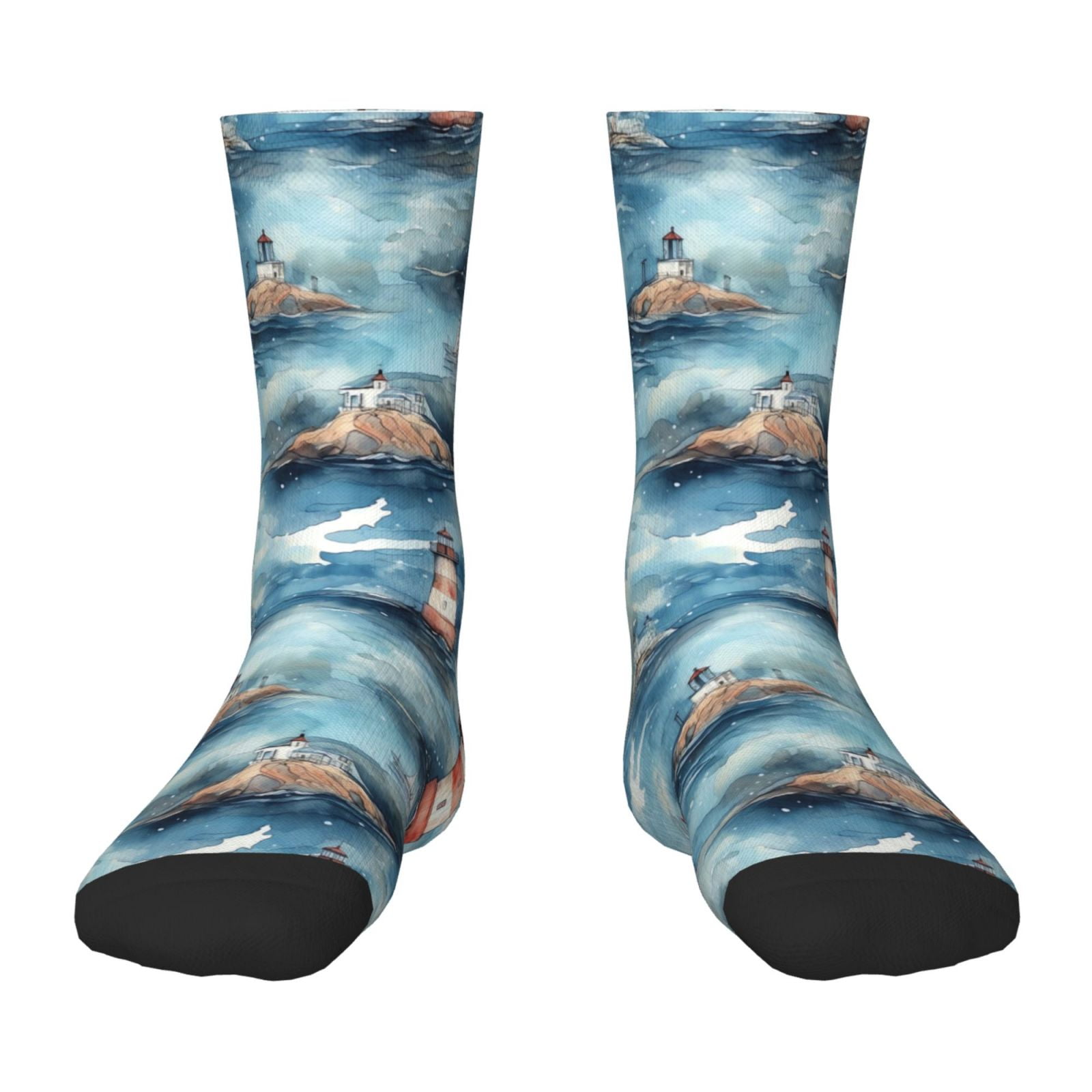 Fuzoiu Sea Marine And Lighthouse Print Kids Socks For Boys Girls,Grip ...