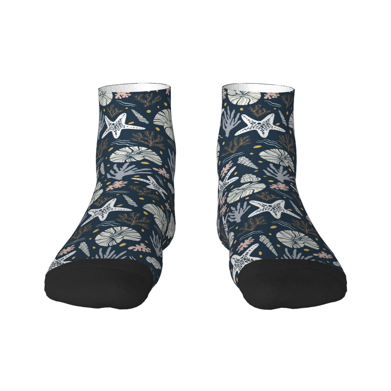 Fuzoiu Sea Shells 1 Print Adult Socks, Crew Moisture-wicking Socks ...