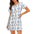 thumbnail image 1 of Fuzoiu Sea Vacations Print Women Nightgowns, Soft Comfy Lightweight Short Sleeves Sleepwear,Crew Neck Loungewear, 1 of 6