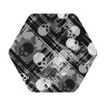thumbnail image 1 of Fuzoiu Seamless Pattern With Skulls Print Leather Coasters Set,Drink Coasters Set of 6,for Tabletop Protection, Durable PVC Coasters,Home Décor and Housewarming Gift,Hexagon, 1 of 1