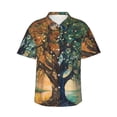 thumbnail image 1 of Fuzoiu Seasonal Tree Reflection Print Hawaiian Shirt for Men, Summer Beach Casual Short Sleeve Button Down Shirts, Men’s Beach Summer Shirts with Pocket,X-Large, 1 of 7