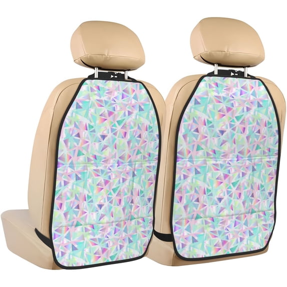 Fuzoiu Sequins Print 2 Pack Kick Mat Back Seat Protector With 3 Storage Pockets, Universal Car Seat Back Organizer For Kids Pets, Waterproof Backseat Protector For Most Car