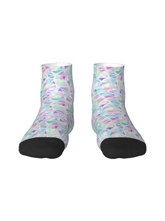 Sequins Print Adult Socks, Crew Moisture-wicking Socks, Unisex Cushion Crew Socks,Casual Sports Ankle Socks