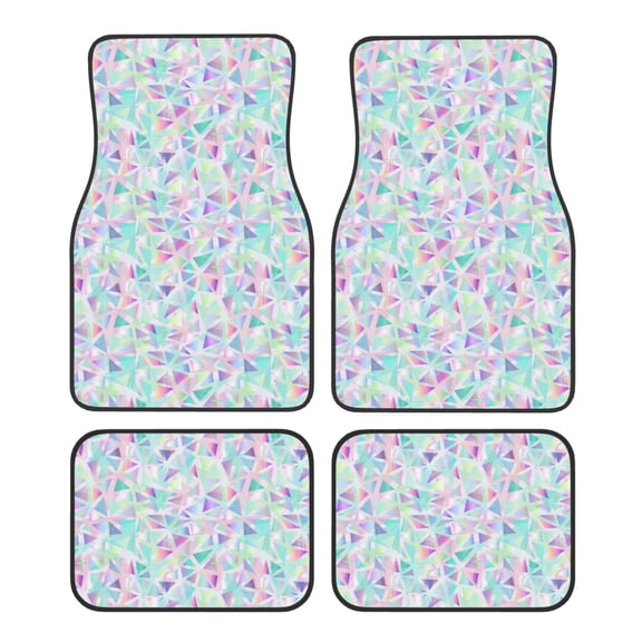 Fuzoiu Sequins Print Carpet Floor Mats for Car,Car Foot Mat Set,Universal Fit 4 Piece Mat Pad Set,Fits Most Cars Trucks Vans Sedans SUV Auto Carpet Mat Se