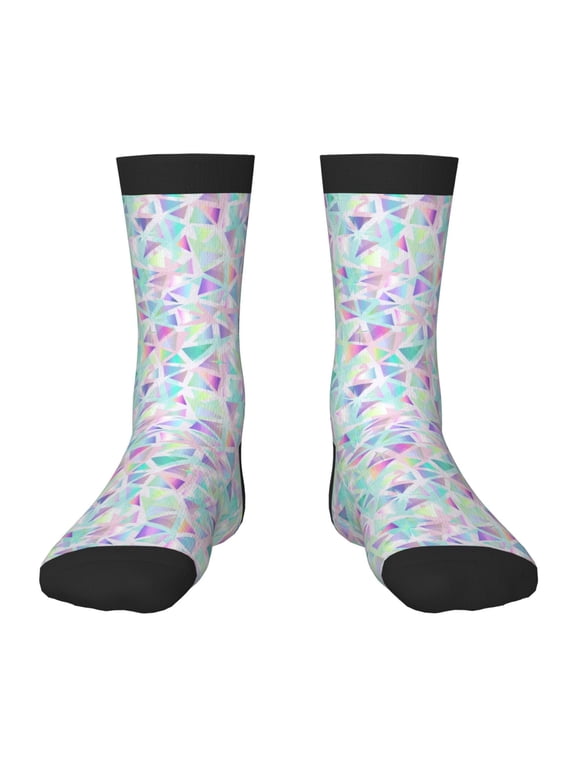 Sequins Print Kids Socks For Boys Girls,Grip Crew Socks with Non Slip,Lightweight Stretch Crew Socks,Toddlers Crew Boot Socks