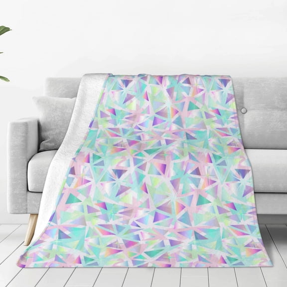 Fuzoiu Sequins Print Ultra-Soft Micro Fleece Blanket,All Seasons Flannel Throw, Lightweight Blanket for Bed, Sofa, Couch, Movie Night, Camping, and Travel-60"x50"