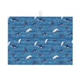 thumbnail image 1 of Fuzoiu Sharks on White Blue Striped Print Absorbent, Reversible Microfiber Dish Drying Mat for Kitchen, Dish Drying Pad for Dishes, Utensils, Pots and Pans, Extra Large 18 Inch x 24 Inch, 1 of 7