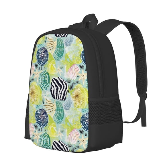 Fuzoiu Shell Clam Print Large Capacity Backpack,Travel Backpack,Laptop Bag,College School Rucksack Bag,for School, Travel & Outdoor Activities