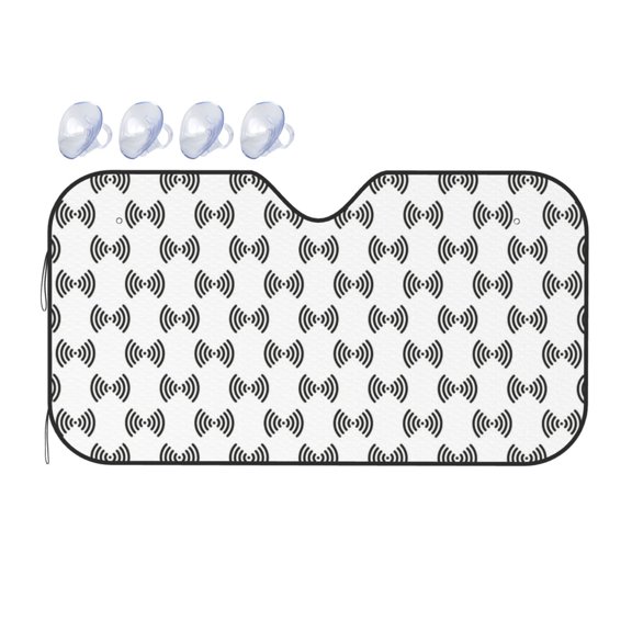 Fuzoiu Signal Icon Print Car Windshield Sunshade,Foldable Reflective Sun Visor,Windshield Sun Shade,UV Rays Sun Visor Shade,Auto Front Sun Shield Shade-Small