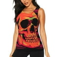 thumbnail image 1 of Fuzoiu Skull And Flag Usa Print Women's Workout Tank Top,Athletic Racerback Sports Tank,Tops Sleeveless Running Loose Fit Yoga Tops,Active Shirts for Yoga, Running, and Gym-Medium, 1 of 7