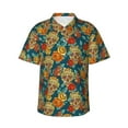 thumbnail image 1 of Fuzoiu Skull And Flowers Print Hawaiian Shirt for Men, Summer Beach Casual Short Sleeve Button Down Shirts, Men’s Beach Summer Shirts with Pocket,Large, 1 of 7