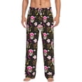 thumbnail image 1 of Fuzoiu Skull Daisy Print Men's Pajama Pants,Lounge Pants for Men,Lounge PJ Bottoms,Sleepwear Pants with Drawstring Pockets -Large, 1 of 6