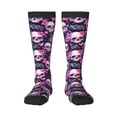 thumbnail image 1 of Fuzoiu Skull Flower Print Adult Stockings,Crew Socks,Unisex Fashion Socks, Casual Sports Socks,Comfortable Crew Socks for Everyday Wear and Sports, 1 of 6