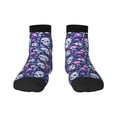 thumbnail image 1 of Fuzoiu Skull Purple Flower Print Adult Socks, Crew Moisture-wicking Socks, Unisex Cushion Crew Socks,Casual Sports Ankle Socks, 1 of 7