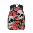 thumbnail image 1 of Fuzoiu Skull and Roses Print School Backpack for Teens,Large Bookbag,Lightweight Laptop Bag for Travel, Work, School & Outdoor Adventures, 1 of 6