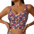 thumbnail image 1 of Fuzoiu Skull colorful daisy Print Women's Sports Vest,U-Back Sports Tank,Gym Vests,Athletic Sleeveless Shirts,Exercise Undershirts,Yoga, Gym, and Dance Wear-Large, 1 of 8