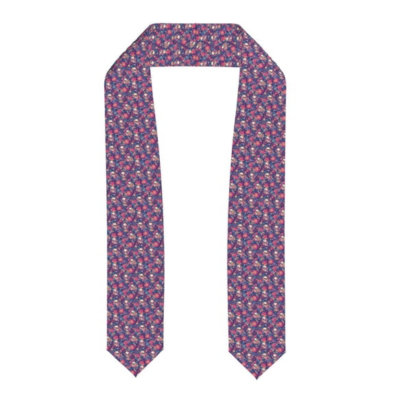 Fuzoiu Skull colorful flower daisy Print Graduation Sash,Graduation Stole,Unisex Adult Graduation Stole Shawl 91" Long,for Academic Commencements Shawl-Flattened
