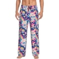thumbnail image 1 of Fuzoiu Skull rainbow color space Print Men's Pajama Pants,Lounge Pants for Men,Lounge PJ Bottoms,Sleepwear Pants with Drawstring Pockets -XX-Large, 1 of 6