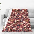 thumbnail image 1 of Fuzoiu Skull record Guitar music Print Ultra-Soft Micro Fleece Blanket,All Seasons Flannel Throw, Lightweight Blanket for Bed, Sofa, Couch, Movie Night, Camping, and Travel-60"x50", 1 of 7