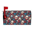 thumbnail image 1 of Fuzoiu Skull red flower blue Print Decorative Waterproof Mailbox Cover,Welcome Magnetic Mailbox Cover, Post Letter Box Wrap Cover for Outdoor Decor -25.5x21 in, 1 of 8
