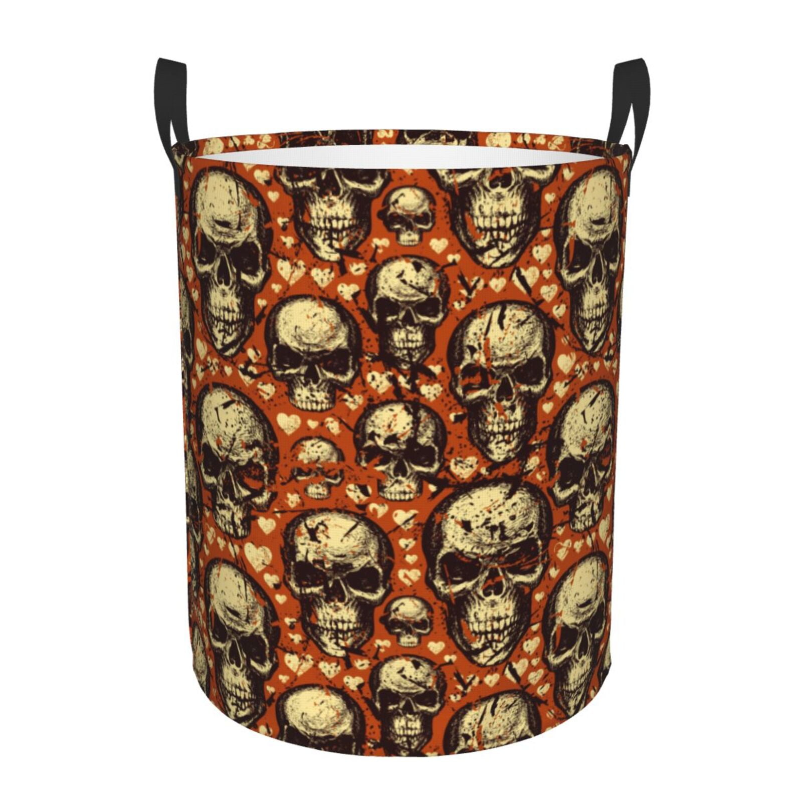Graffiti Skull Print Laundry Basket