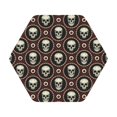 thumbnail image 1 of Fuzoiu Skulls And Red Eyeballs Print Leather Coasters Set,Drink Coasters Set of 6,for Tabletop Protection, Durable PVC Coasters,Home Décor and Housewarming Gift,Hexagon, 1 of 7