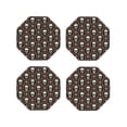 thumbnail image 1 of Fuzoiu Skulls And Red Eyeballs Print Leather Coasters Set,Drink Coasters Set of 4,for Tabletop Protection, Durable PVC Coasters,Home Décor and Housewarming Gift-Octagon, 1 of 6