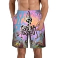 thumbnail image 1 of Fuzoiu Sky Sunflower Skull Print Men's Beach Shorts,Men's Swim Trunks,Quick Dry Board Shorts with Pockets,Men's Bathing Suits for Surfing, Running, and Casual Wear-X-Large, 1 of 6