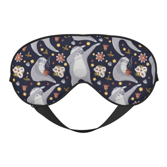 Fuzoiu Sloths Dancing Print Sleep Masks,Eye Masks with Adjustable Strap for Sleeping,Night Eye Shade for Women Men,Eye Cover for Full Night's Sleep, Travel and Nap