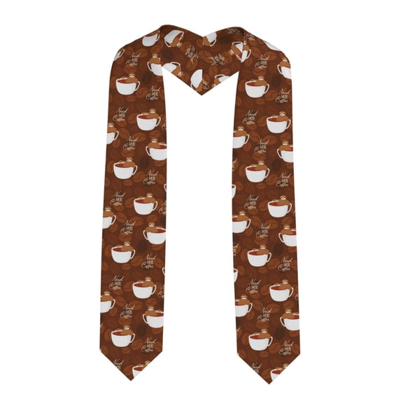 Fuzoiu Sloths Need More Coffee Print Graduation Sash,Graduation Stole,Unisex Adult Graduation Stole Shawl 91" Long,for Academic Commencements Shawl-Sharp Corner