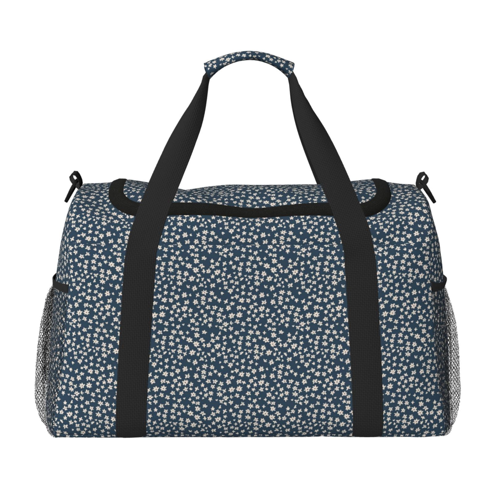 Fuzoiu Small White Flowers Print Travel Duffle Bag,Carry On Tote Bags,Duffel Bag,Sport Gym Bag, Hospital Bag for Labor and Delivery, Overnight Bag,Luggage Bag
