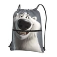 thumbnail image 1 of Fuzoiu Smiling Polar Bear Print Drawstring Backpack Water Resistant String Bag Sports Sackpack Gym Sack for Men Women, 1 of 3