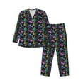 thumbnail image 1 of Fuzoiu Snails 1 Print Men's Long-Sleeved Pajama,Lounge Button Down Nightwear,Mens Notch Collar Pajama Set -Small, 1 of 7