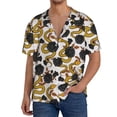 thumbnail image 1 of Fuzoiu Snake And Rose Print Men's Casual Short,Men's Short Sleeve Shirt,Mens Casual Button Down Shirts,Cuban Collar Summer Shirt for Beach, Vacation, and Outdoor Activities-Medium, 1 of 5