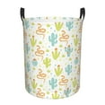 thumbnail image 1 of Fuzoiu Snake And Cactus Print Circular Hamper,Laundry Basket with Handle,Collapsible Laundry,Dirty Clothes Storage Basket,for Bedroom Bathroom Dorm Living Room-Medium, 1 of 6