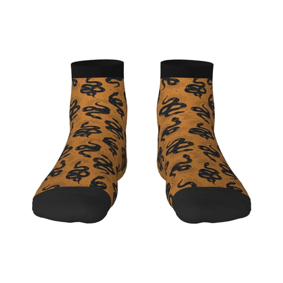 Fuzoiu Snake Print Adult Socks, Crew Moisture-wicking Socks, Unisex Cushion Crew Socks,Casual Sports Ankle Socks